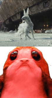 Animals rendered in Star Wars the Last Jedi